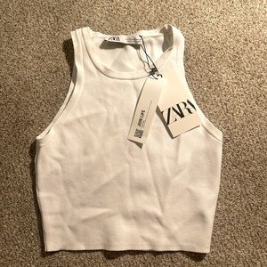 brand new w tags zara white basic tank